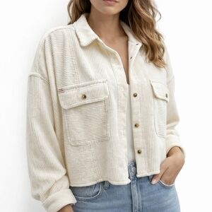 BDG wide wale Corduroy cream cropped jacket M -L